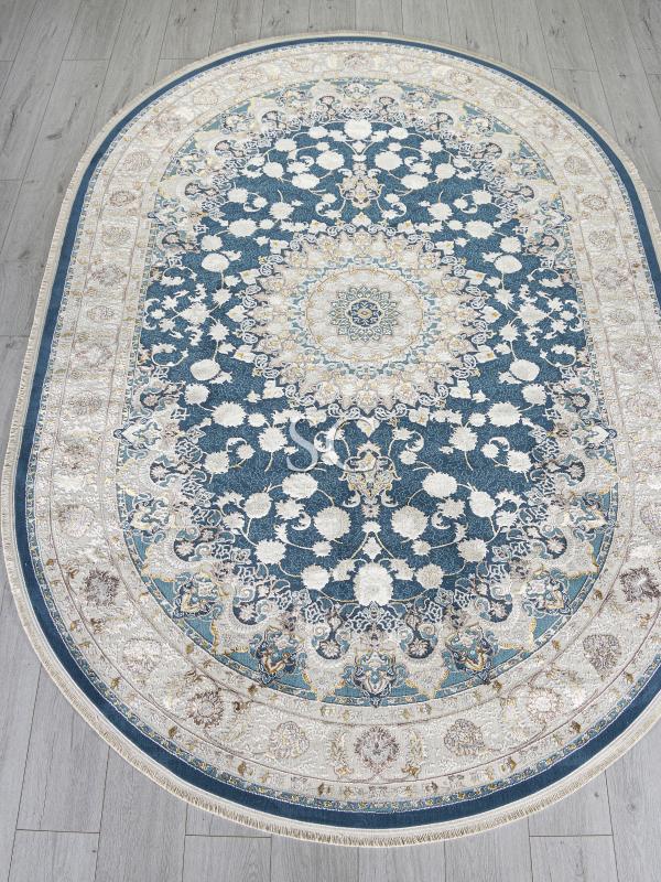 Ковер Zarina A050B DARK BLUE/CREAM Овал 